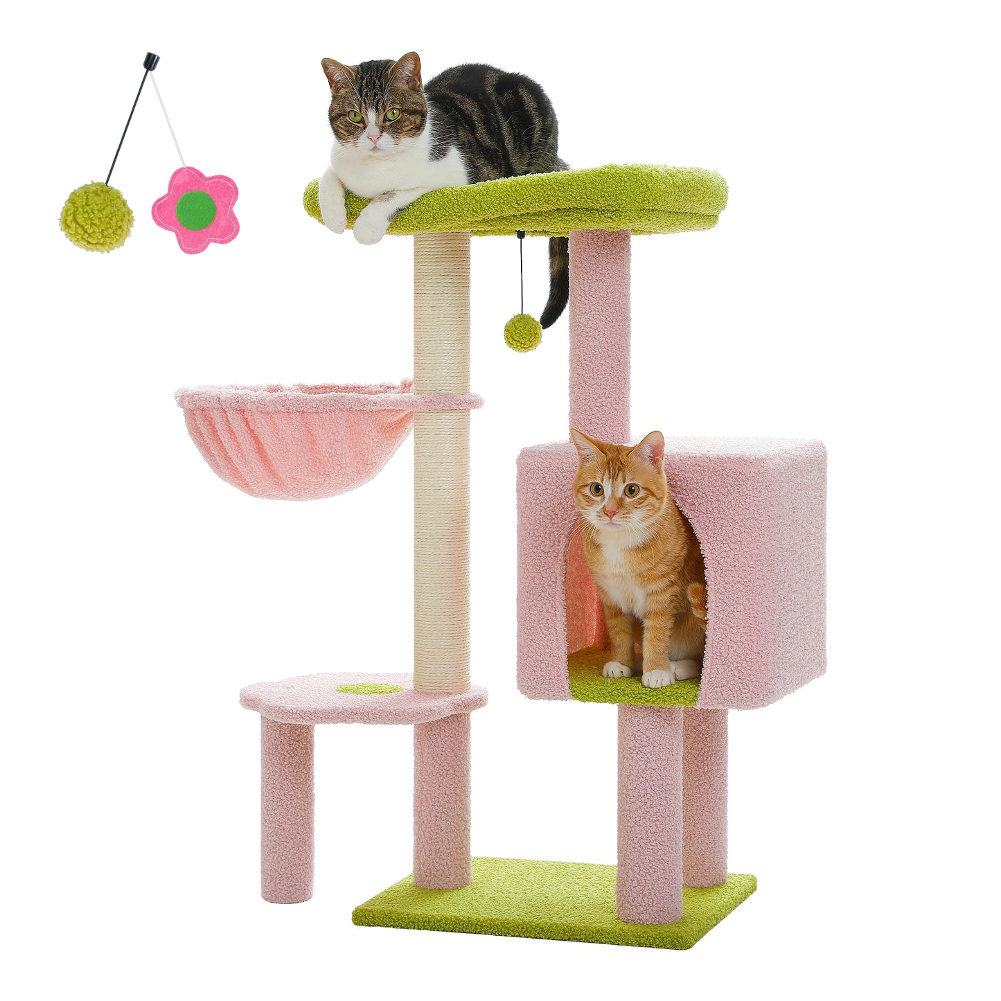 PEQULTICN Cat Tree With Scratching Post And Private Cat Condo