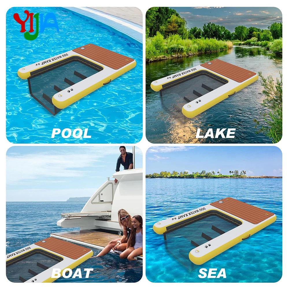 Inflatable Non Slip Dog Pool Ramp Ladder For Water Dock
