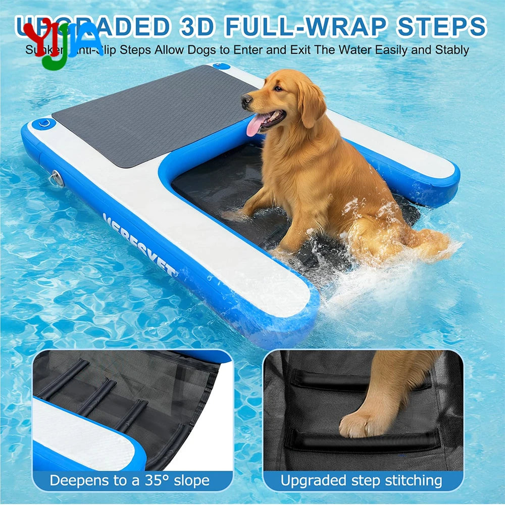 Inflatable Non Slip Dog Pool Ramp Ladder For Water Dock