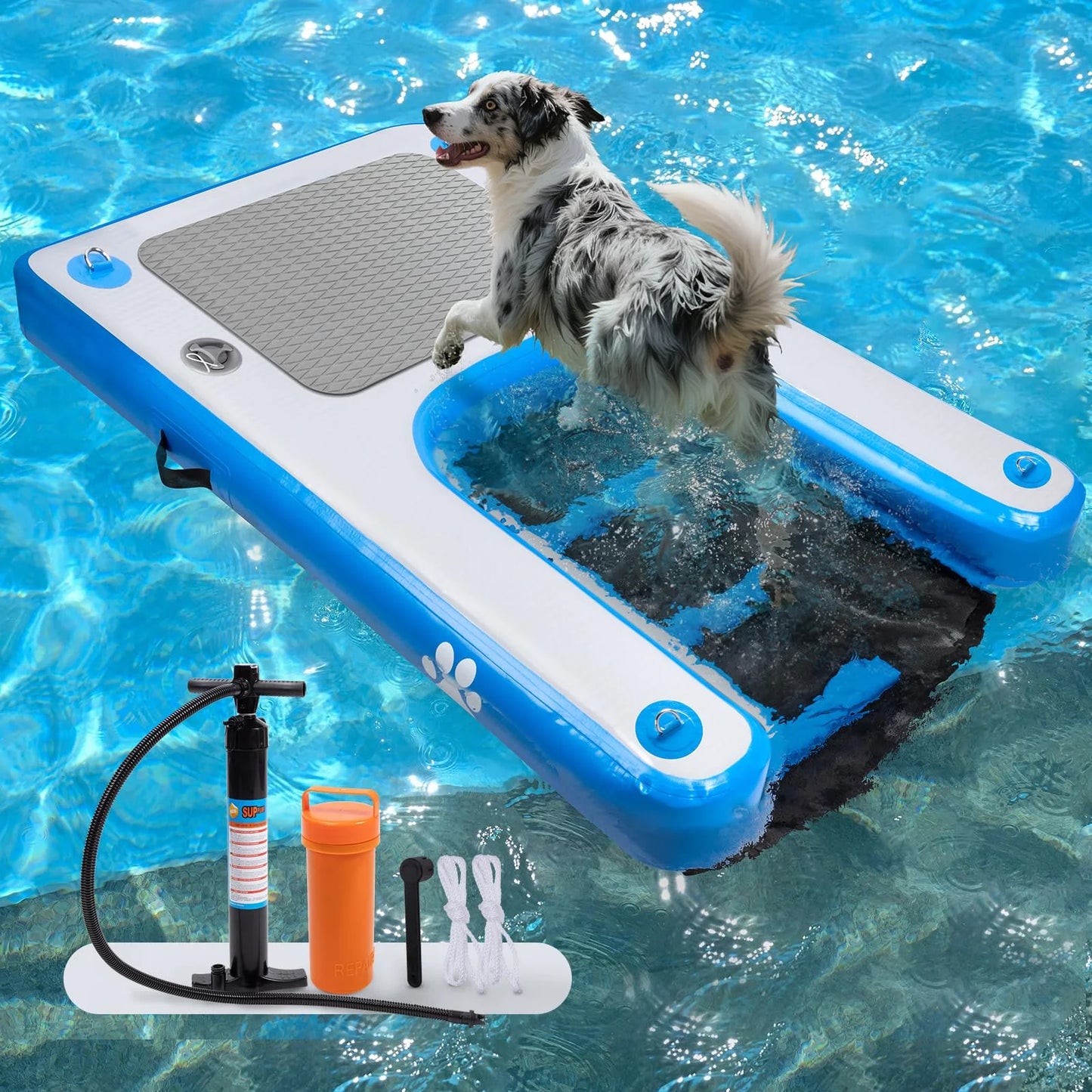 Inflatable Non Slip Dog Pool Ramp Ladder For Water Dock