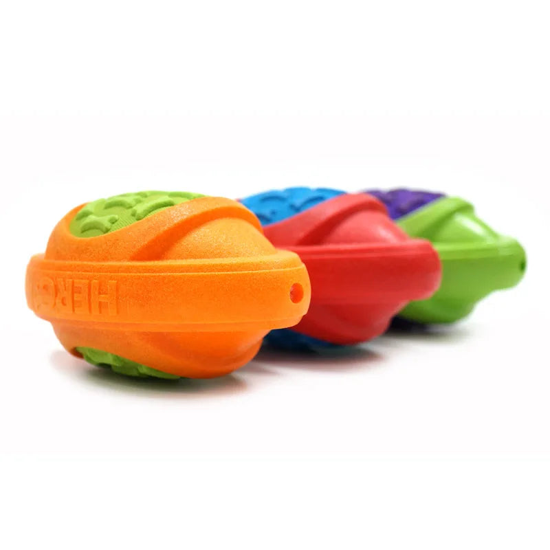 CAITEC Dog Toys Football for Dogs Floatable Squeaky Hard and Firm Fit for Outdoor Throwing Suitable for Medium to Large Dogs