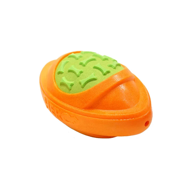 CAITEC Dog Toys Football for Dogs Floatable Squeaky Hard and Firm Fit for Outdoor Throwing Suitable for Medium to Large Dogs