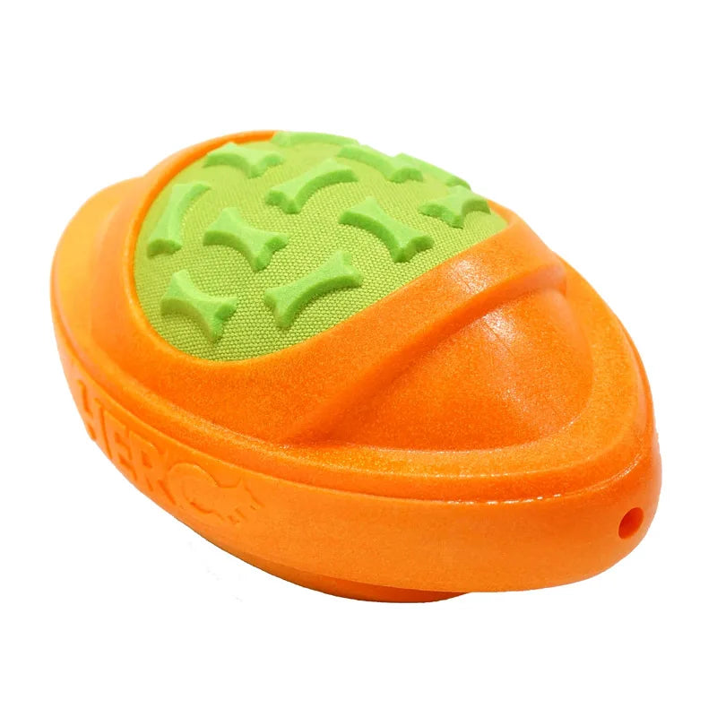CAITEC Dog Toys Football for Dogs Floatable Squeaky Hard and Firm Fit for Outdoor Throwing Suitable for Medium to Large Dogs