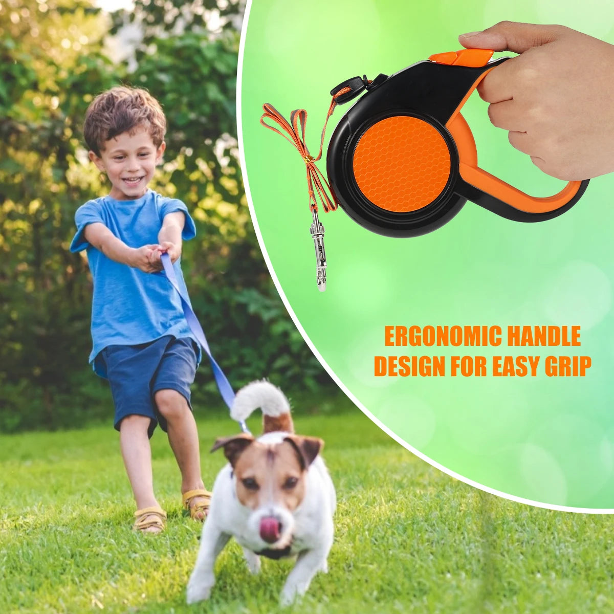 Retractable Dog Leash Heavy Duty Reflective Non Slip Handle