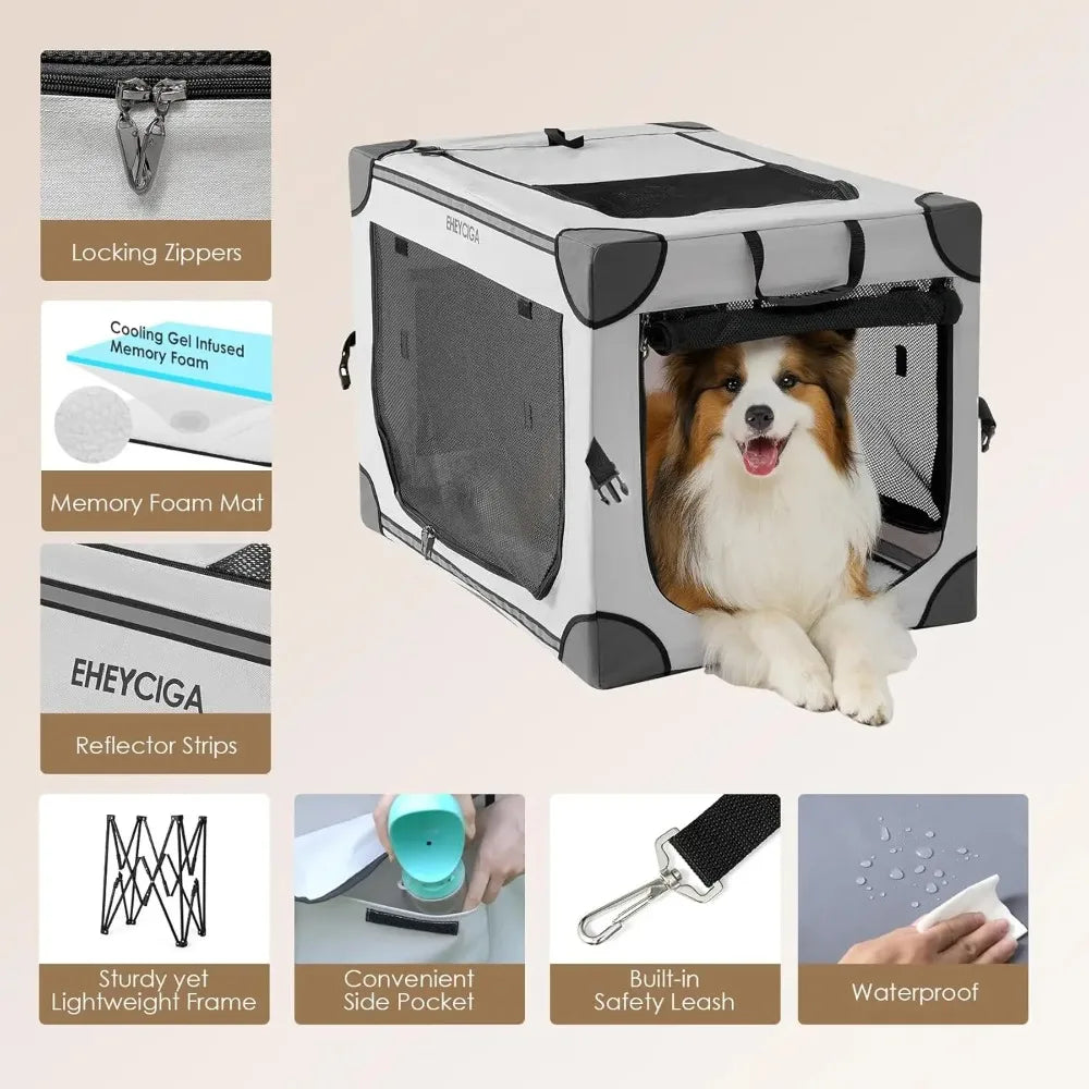Collapsible Dog Crate for Extra Large Dogs Portable Travel Kennel