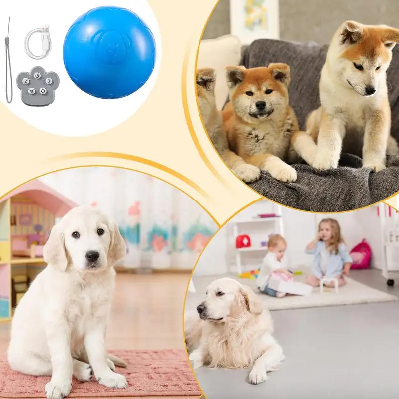 Moving Dog Ball Remote Control Automatic Dog Toy Electronic Dog Toy Bouncing Dog Toy Electric Dog Ball With Sounds And Lights