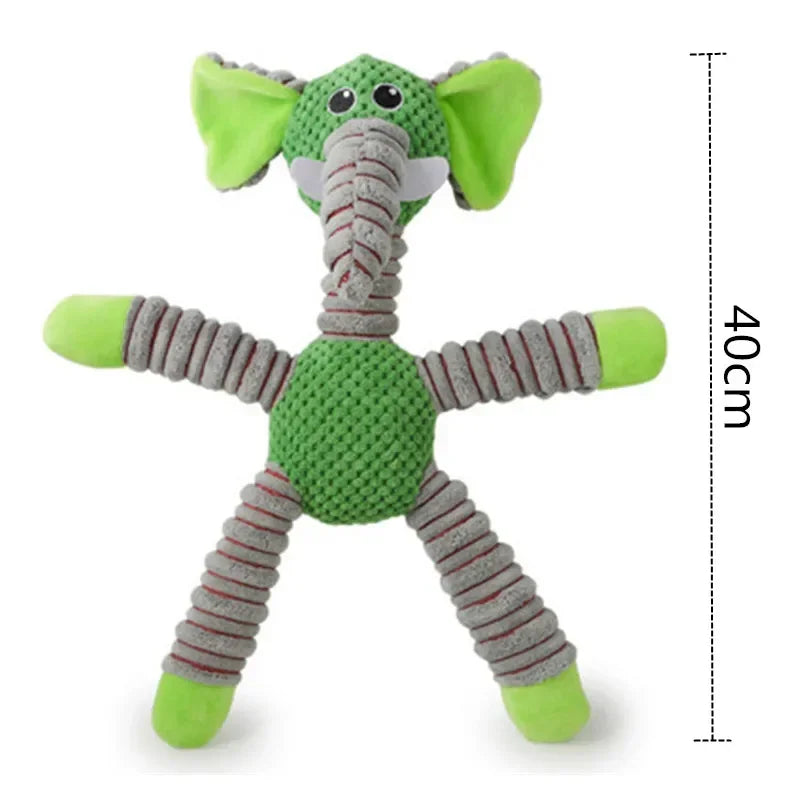 Indestructible Large Dog Squeaky Plush Toy Animal Shape Chew Molar Training Dental