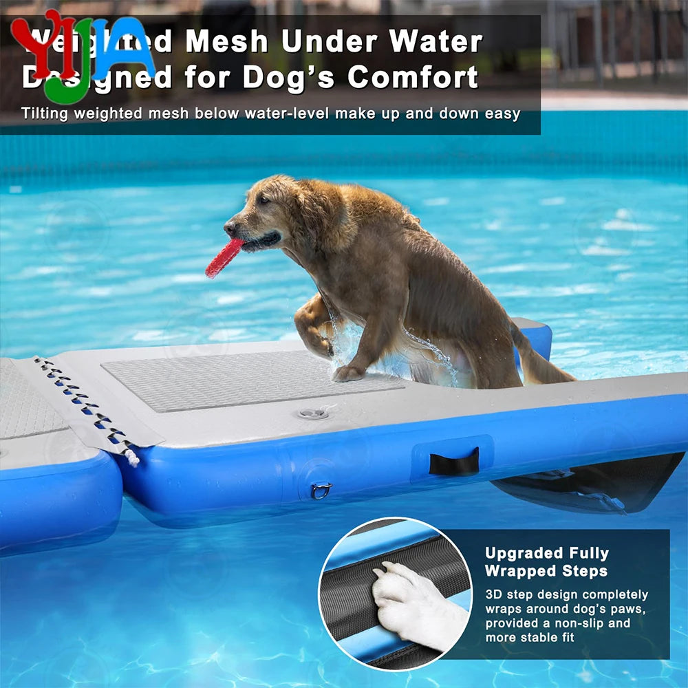 Inflatable Non Slip Dog Pool Ramp Ladder For Water Dock