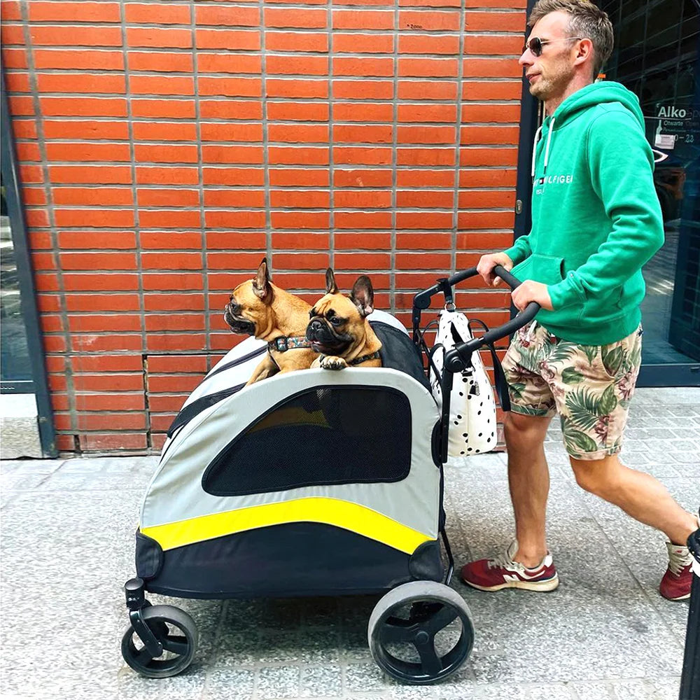 Premium Foldable Allterrain Dog Stroller Pram 4 Wheel Travel Jogger