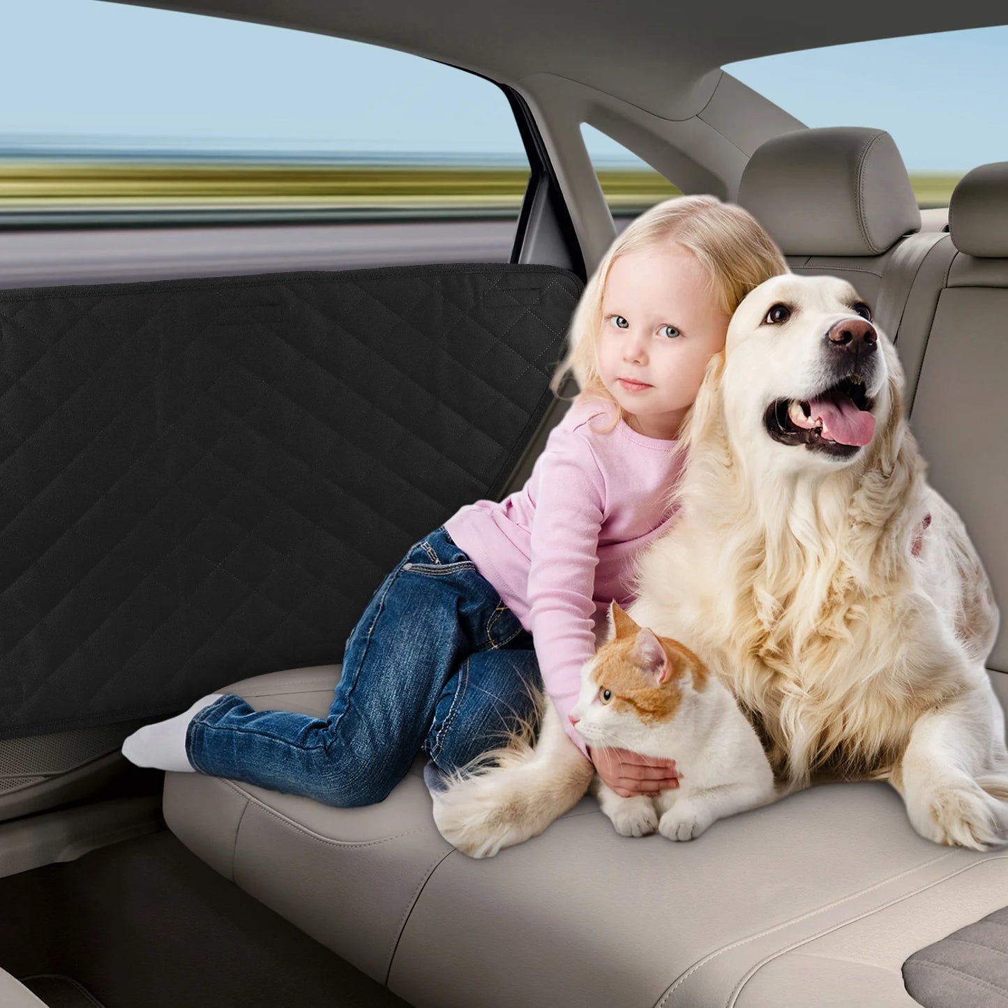 2Pcs Waterproof Car Door Cover for Dog Pet Anti-Scratch Car Cover Washable Car Door Protect Mat for Car SUV Truck Travel