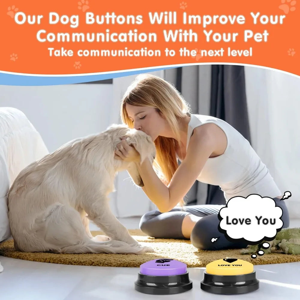 Dog Talking Buttons For Dogs 8 Recordable Sound Buttons 24 Scene Patterns Dog Button Mat