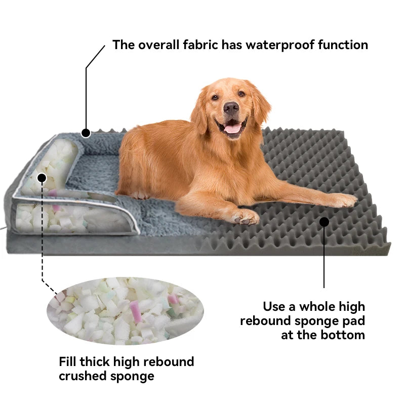 Dog Sofa Bed With Anti Slip Bottom Egg Foam Cushion