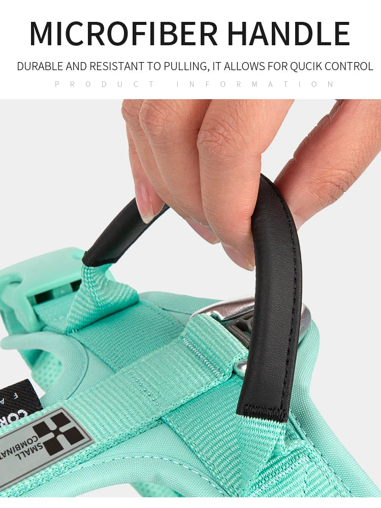 Small Combination No Pull Reflective Dog Harness Vest Adjustable Outdoor