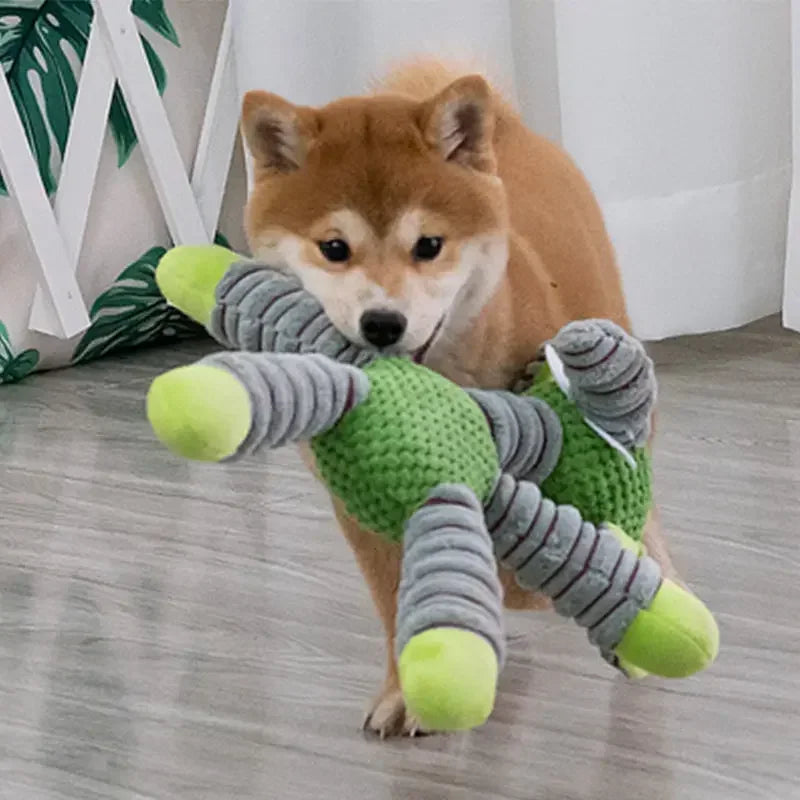 Indestructible Large Dog Squeaky Plush Toy Animal Shape Chew Molar Training Dental