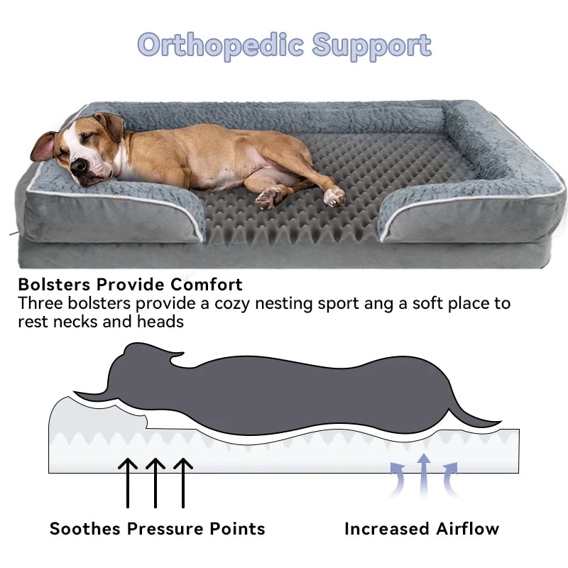 Dog Sofa Bed With Anti Slip Bottom Egg Foam Cushion
