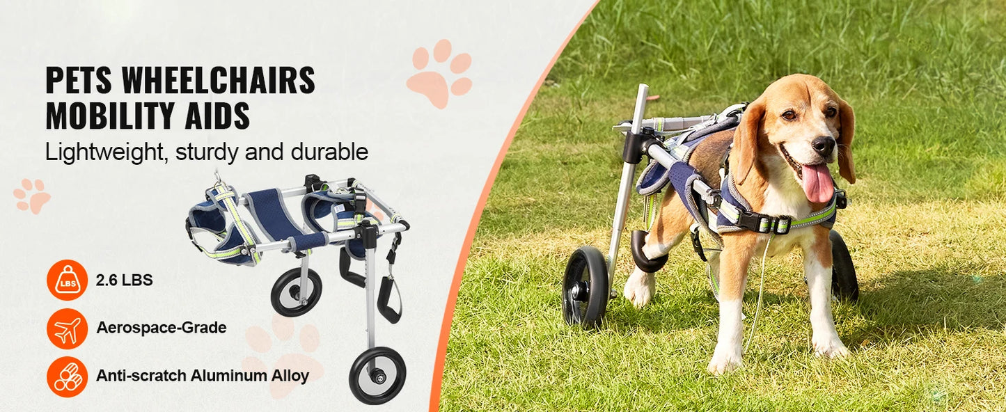Two Wheel Dog Wheelchair For Back Legs And Hind Limbs