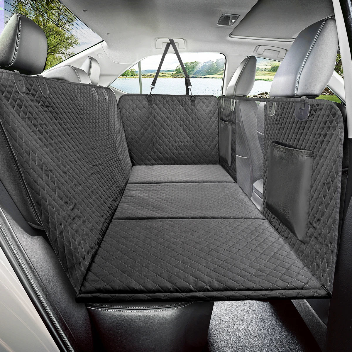 PETRAVEL Dog Car Back Seat Extender Hammock Cover Waterproof