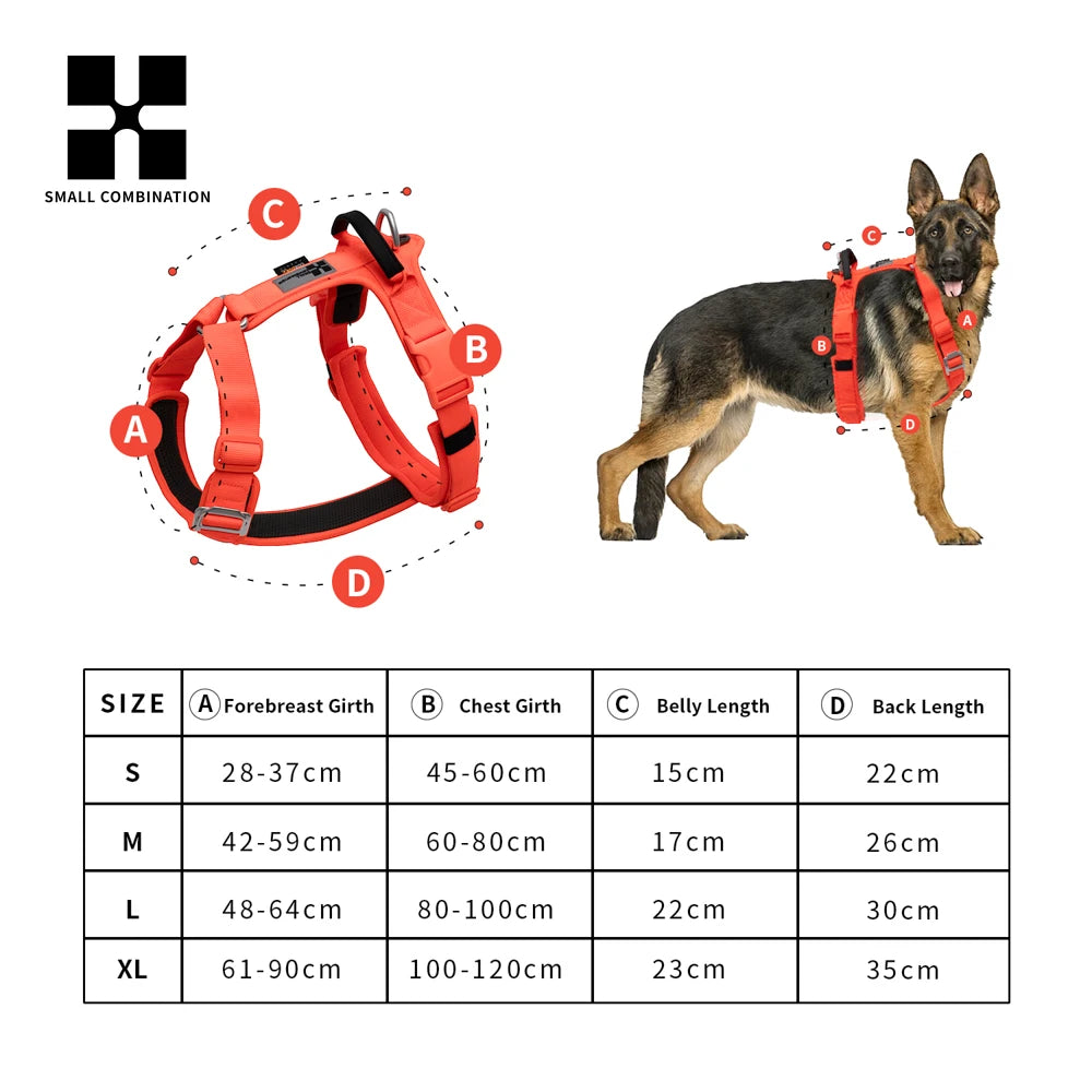 Small Combination No Pull Reflective Dog Harness Vest Adjustable Outdoor