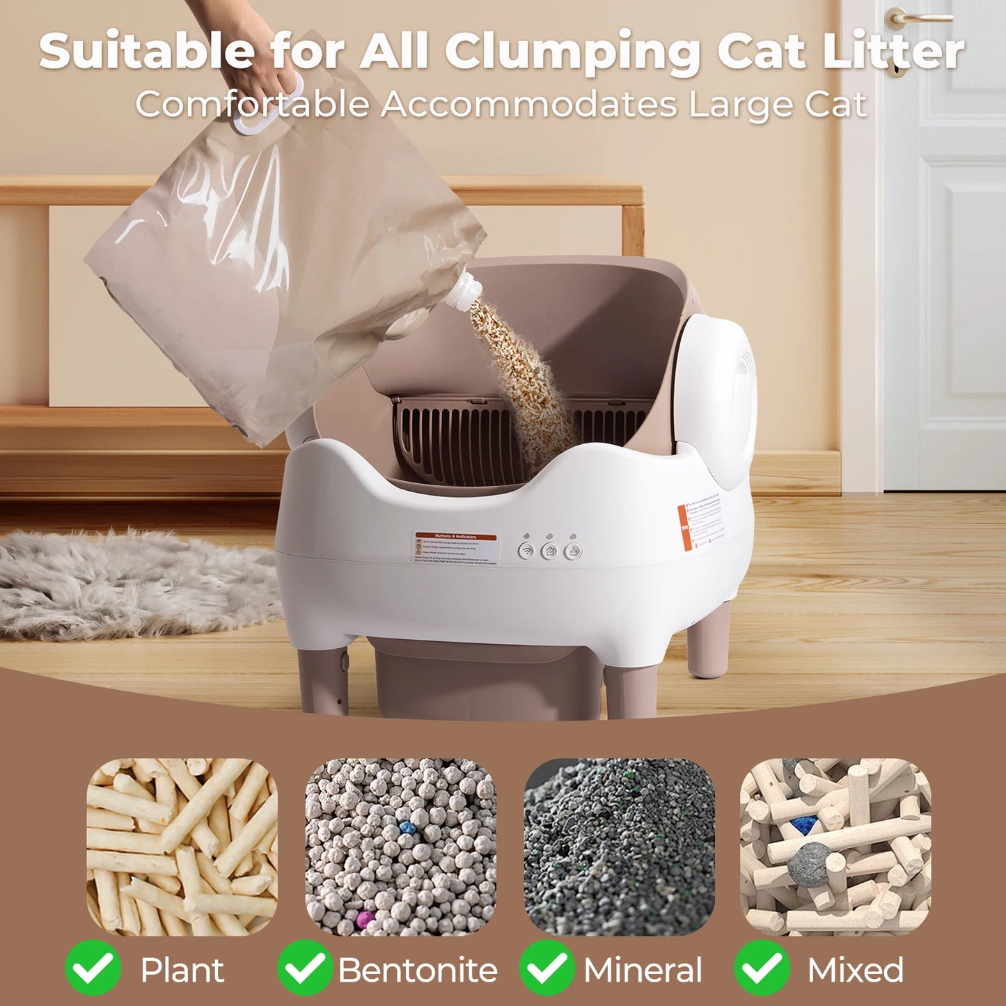 Lunapurr Automatic Self Cleaning Cat Litter Box With App Control