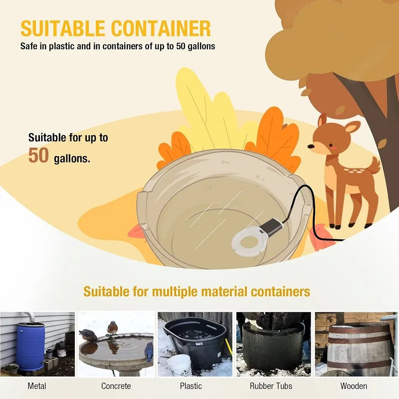 250Watt / 500Watt Stock Tank Heater Birds Cows Chicken Water Heater Cast Aluminum Thermostatic Control Water Trough Tank Heater