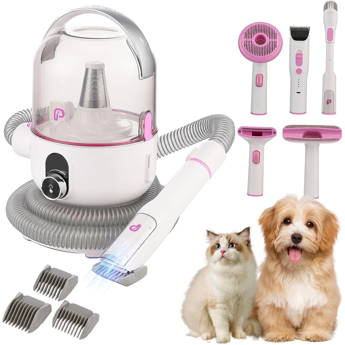 DishyKooker Pet Grooming Kit With Quiet Vacuum And Five Tools