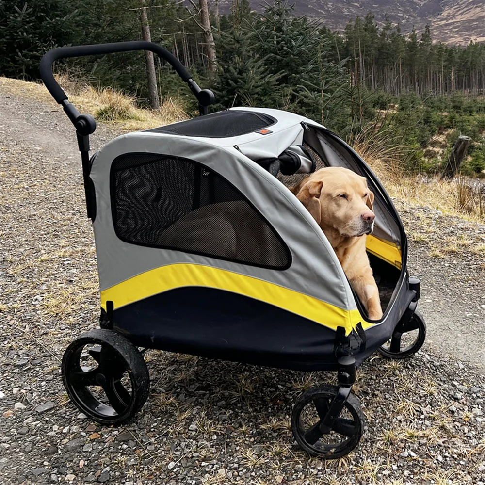 Premium Foldable Allterrain Dog Stroller Pram 4 Wheel Travel Jogger