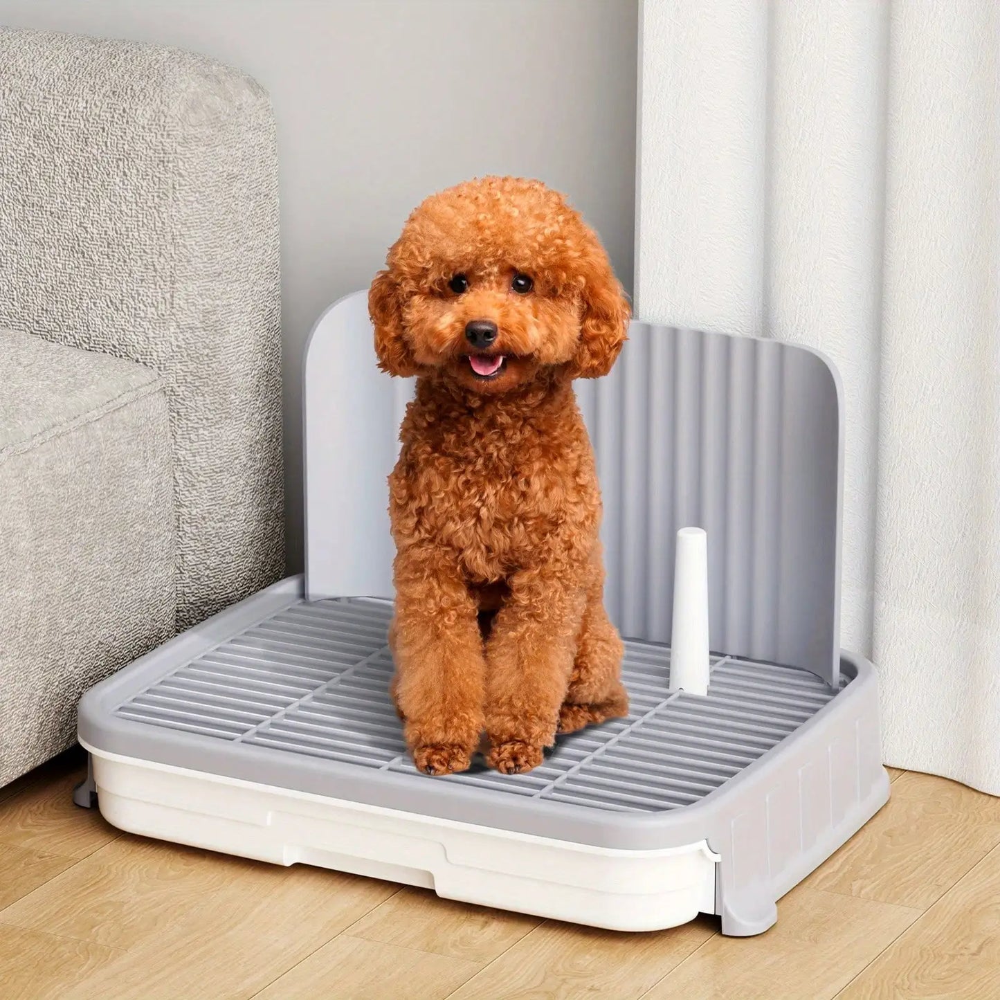 Indoor Dog Potty Tray With Protective Walls For Leakproof Cleaning