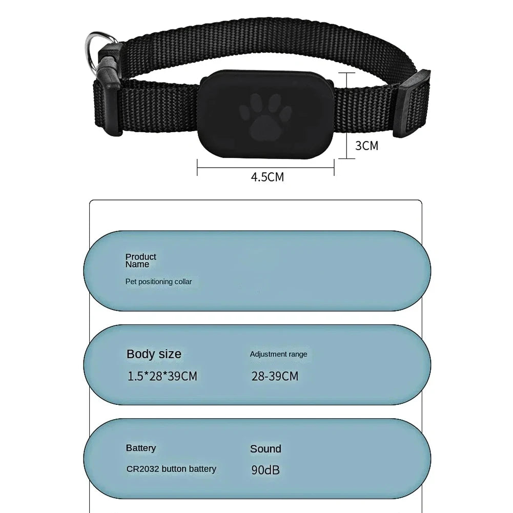 Pet GPS Tracker with Adjustable Collar Cat Locator Smart Pet Locator for Dogs and Cats