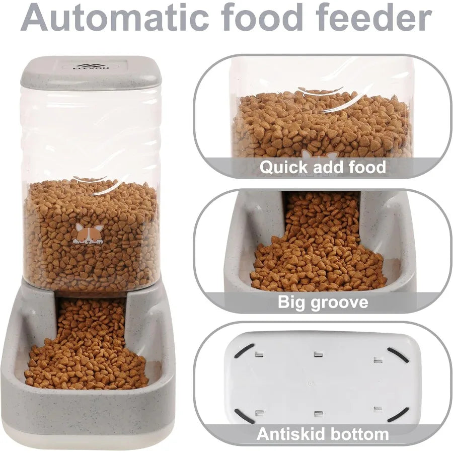 Automatic Cat And Dog Gravity Feeder And Water Dispenser