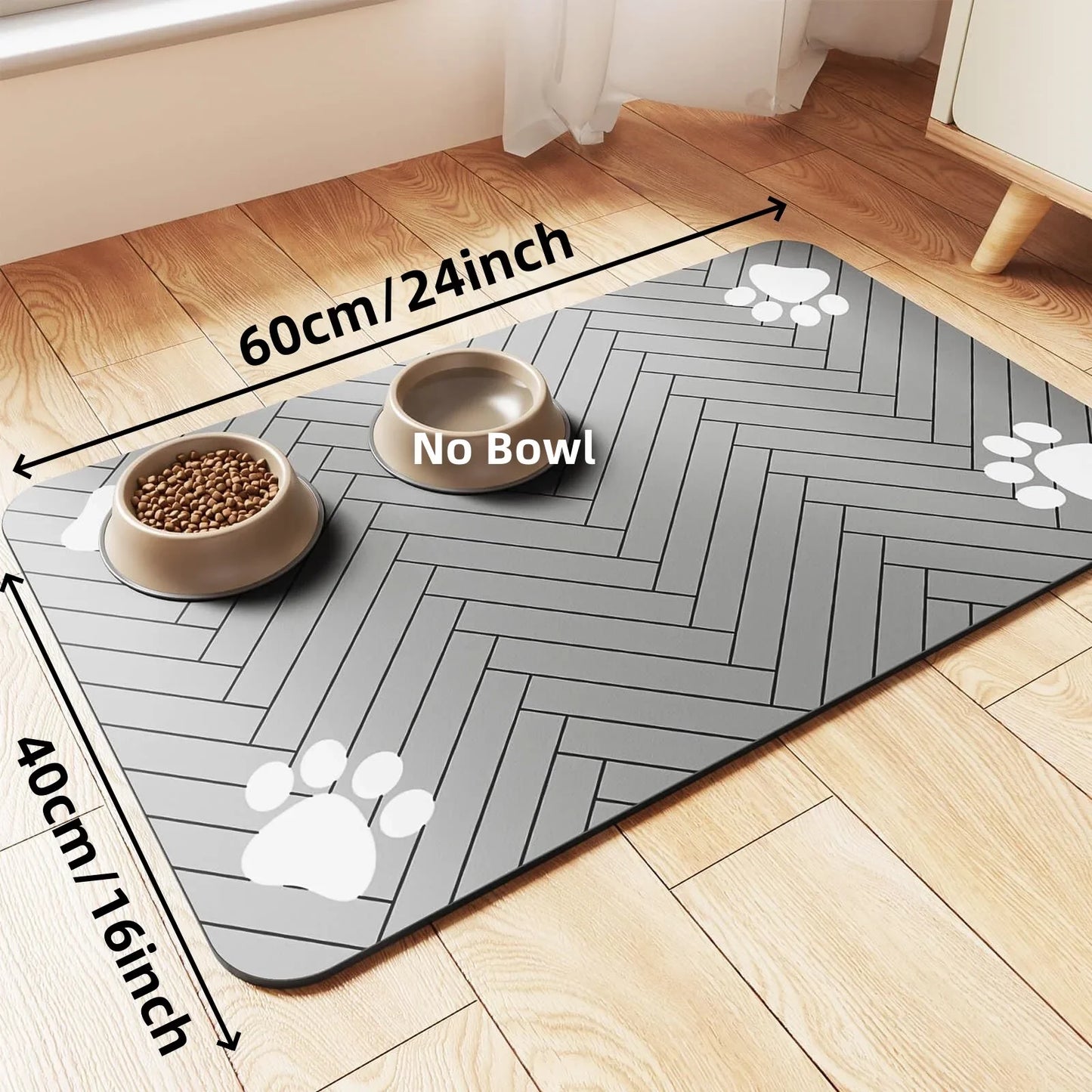 Pet Feeding Mat-Absorbent Pet Placemat for Food and Water Bowl with Waterproof Rubber Backing Quick Dry Water Mat for Dog Cat