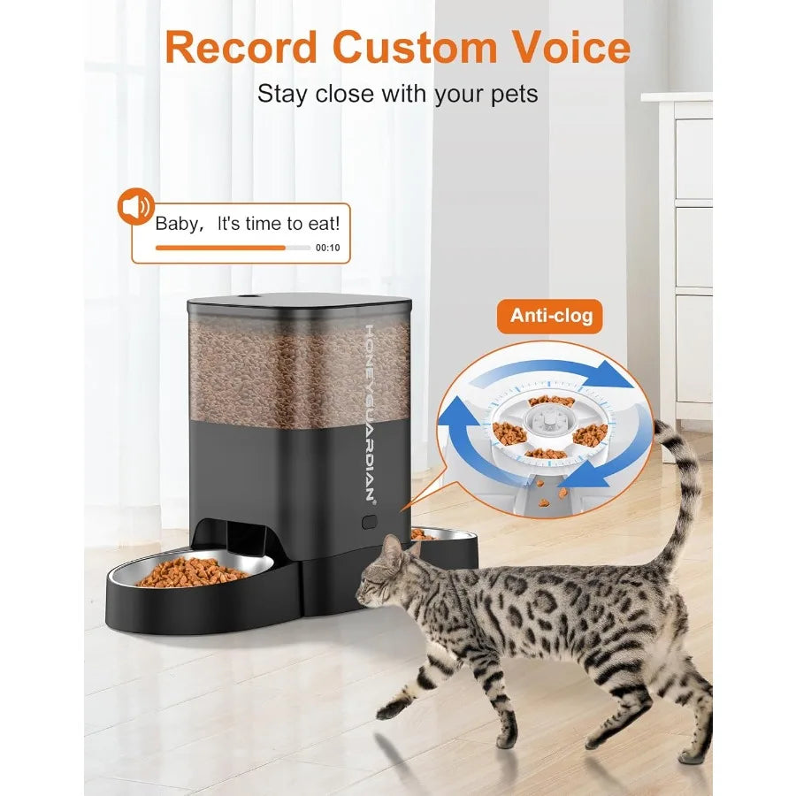 Smart Automatic Dual Cat Feeder With WiFi App Control
