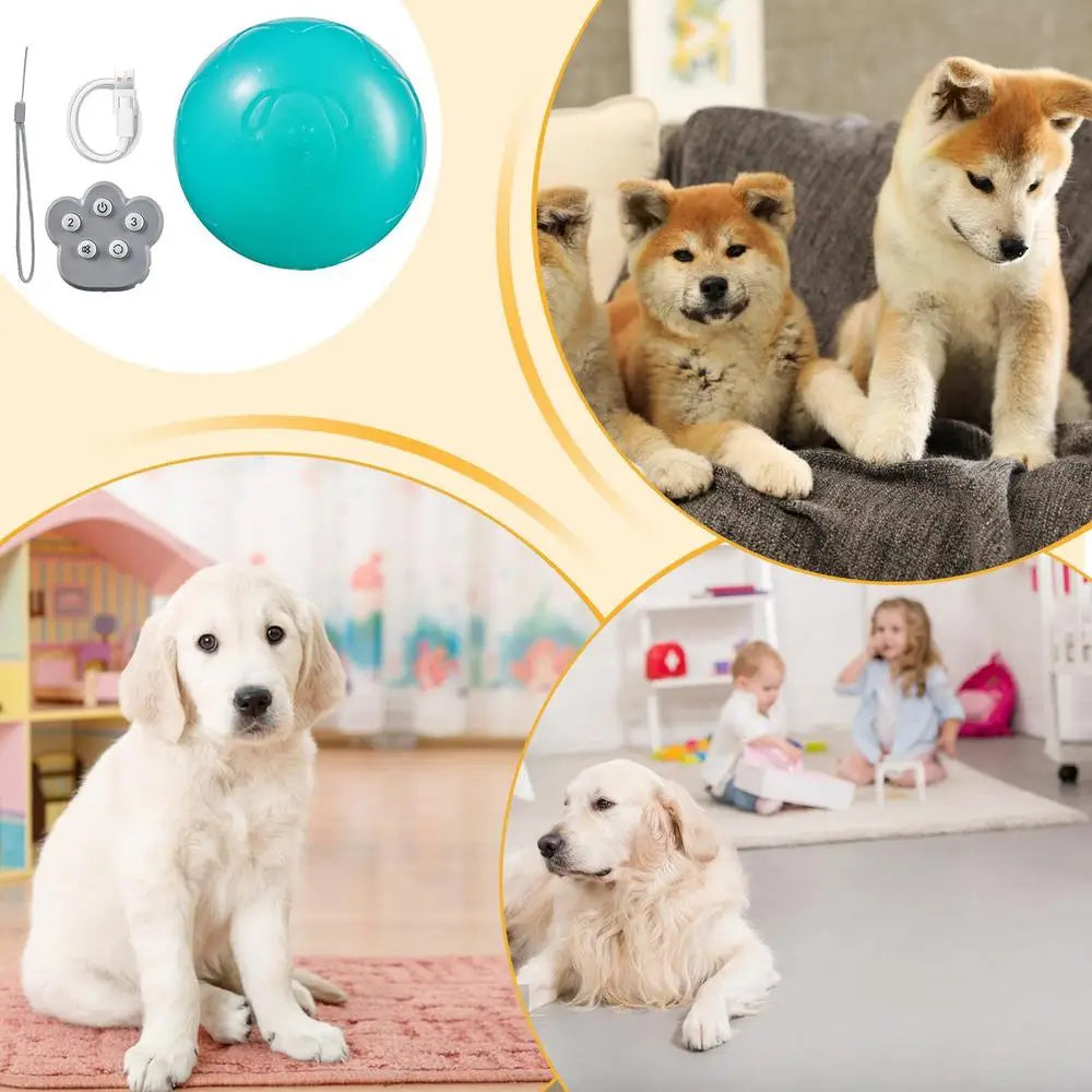 Moving Dog Ball Remote Control Automatic Dog Toy Electronic Dog Toy Bouncing Dog Toy Electric Dog Ball With Sounds And Lights