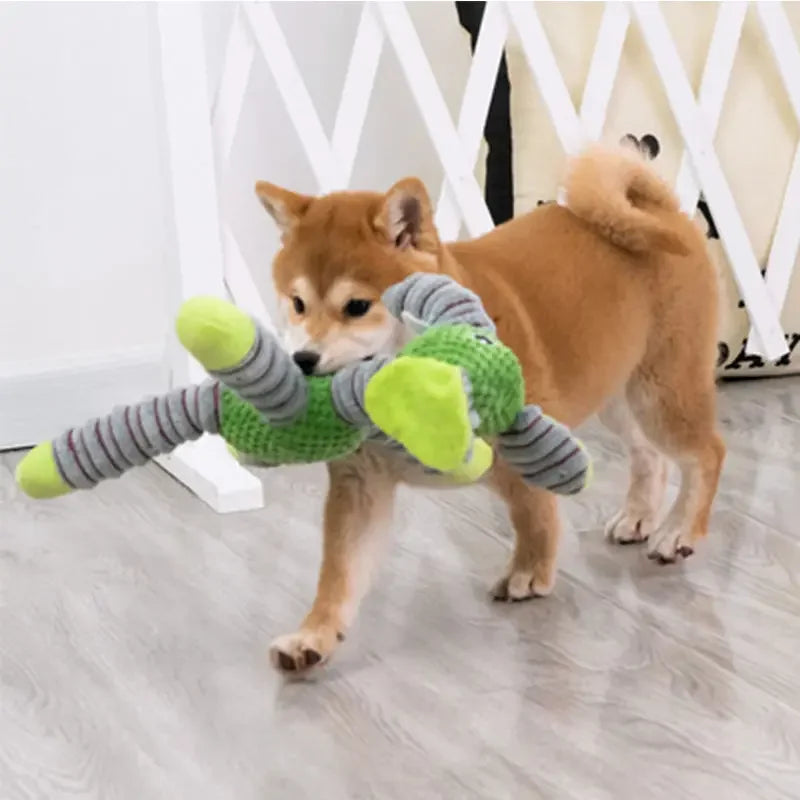 Indestructible Large Dog Squeaky Plush Toy Animal Shape Chew Molar Training Dental
