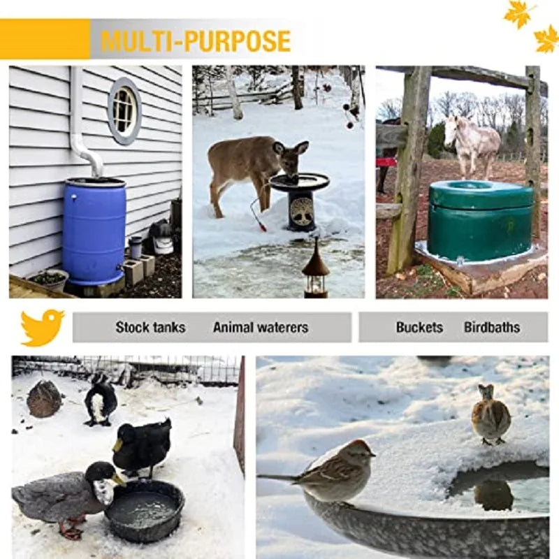 250Watt / 500Watt Stock Tank Heater Birds Cows Chicken Water Heater Cast Aluminum Thermostatic Control Water Trough Tank Heater