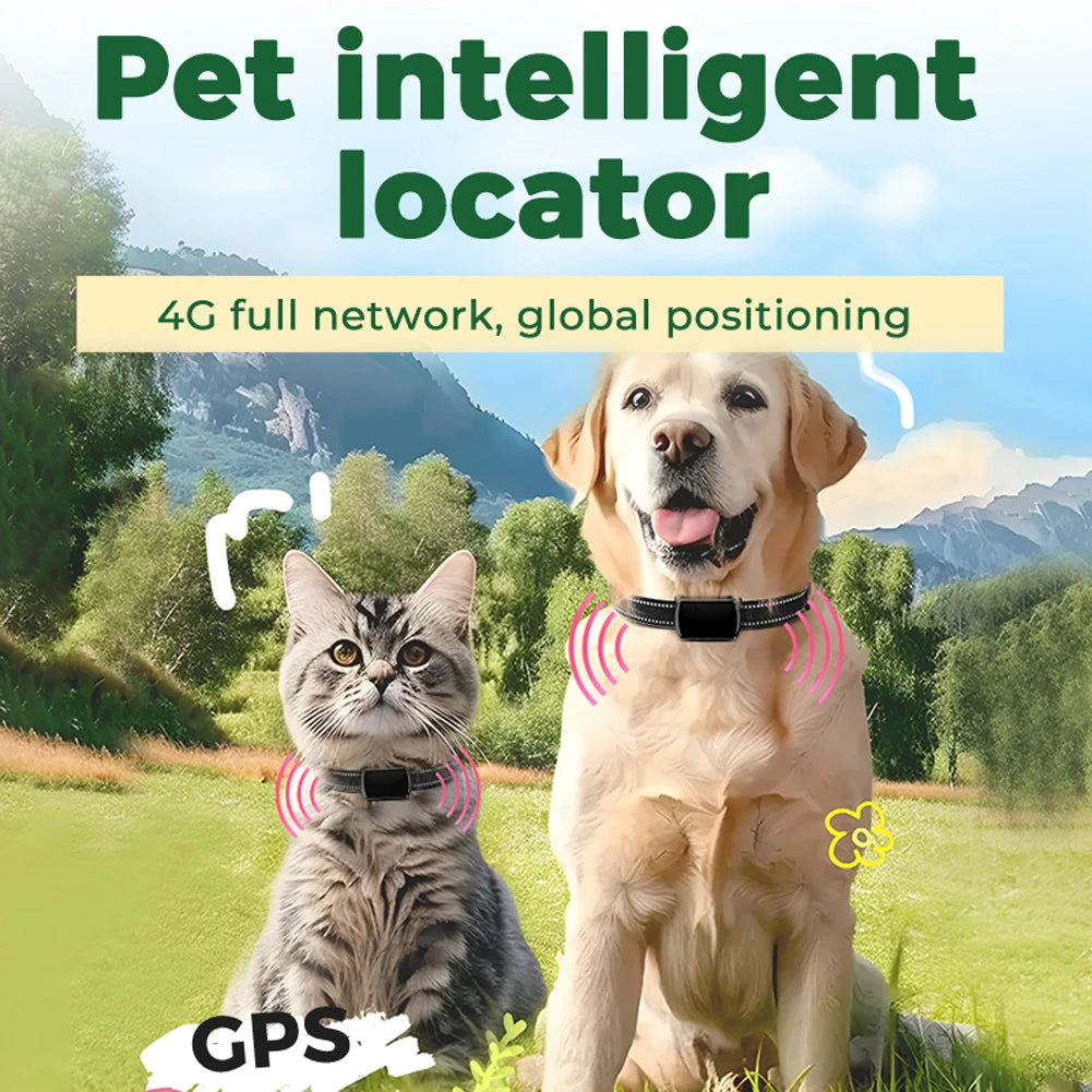 Pet GPS Tracker with Adjustable Collar Smart Pet Locator Cat Tracker for Dogs and Cats