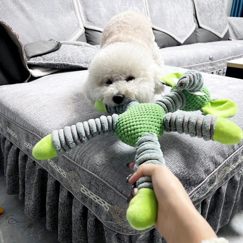 Indestructible Large Dog Squeaky Plush Toy Animal Shape Chew Molar Training Dental