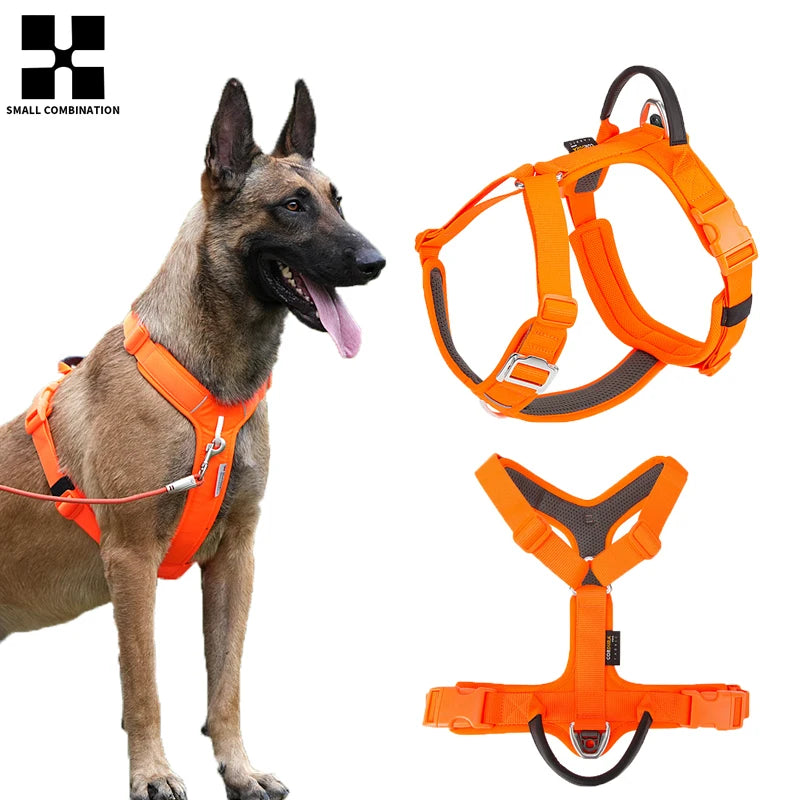 Small Combination No Pull Reflective Dog Harness Vest Adjustable Outdoor