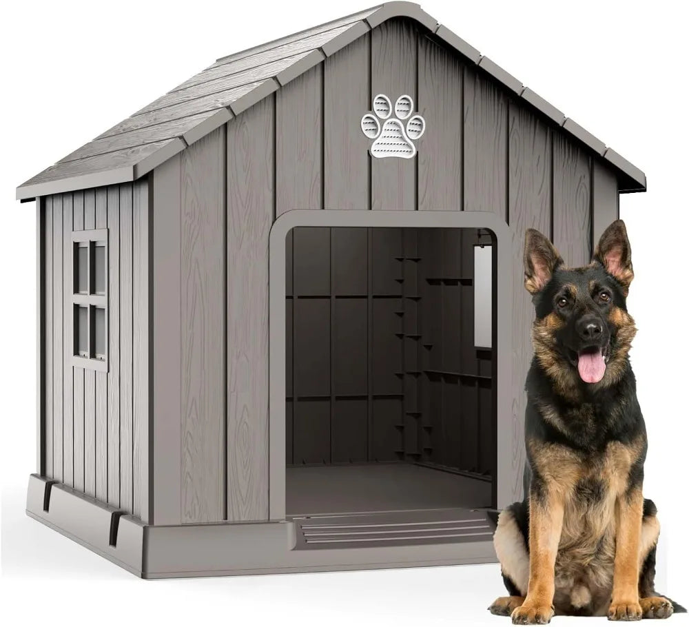 Weatherproof Dog House With Air Vents And Elevated Floor