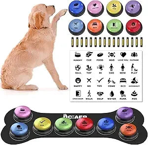 Dog Talking Buttons For Dogs 8 Recordable Sound Buttons 24 Scene Patterns Dog Button Mat