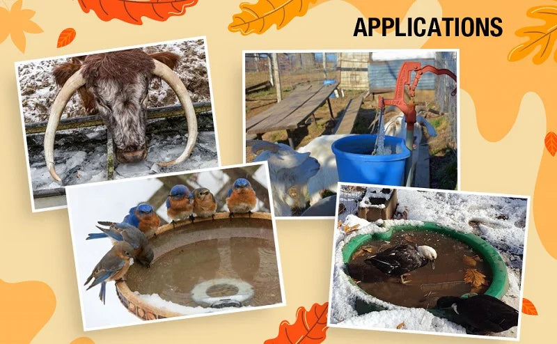 250Watt / 500Watt Stock Tank Heater Birds Cows Chicken Water Heater Cast Aluminum Thermostatic Control Water Trough Tank Heater