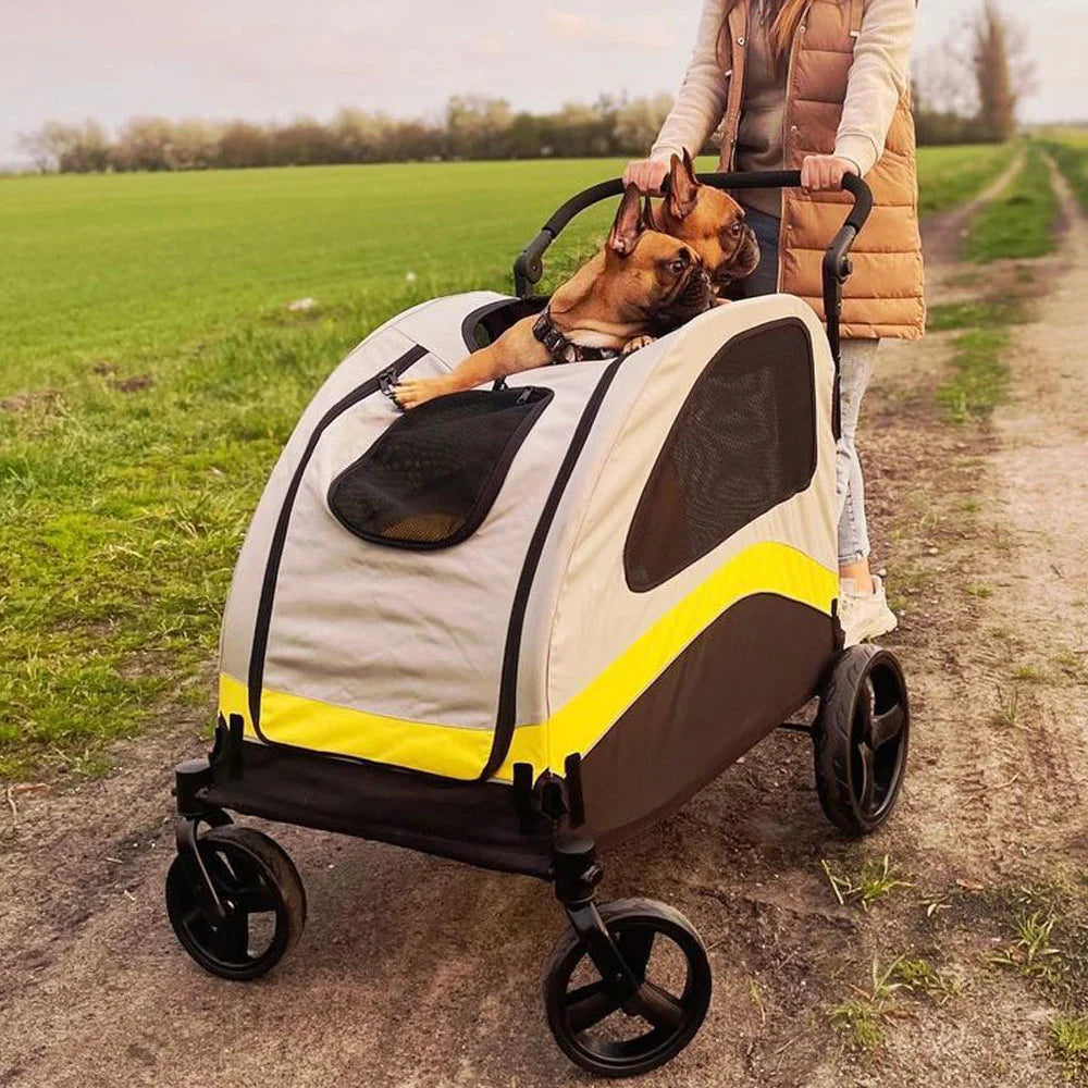 Premium Foldable Allterrain Dog Stroller Pram 4 Wheel Travel Jogger