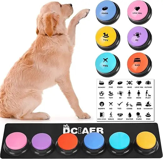 Dog Talking Buttons For Dogs 8 Recordable Sound Buttons 24 Scene Patterns Dog Button Mat