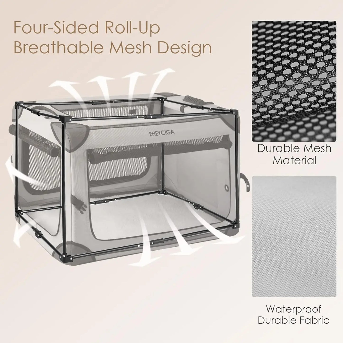 Collapsible Dog Crate for Extra Large Dogs Portable Travel Kennel