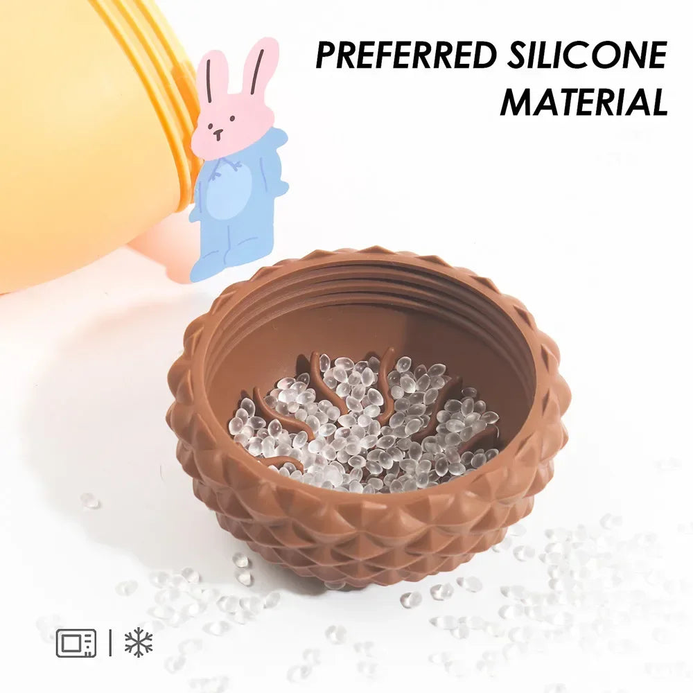 Durable Non Toxic Silicone Acorn Dog Toy Interactive Puzzle SlowFeedingChewTeethCleaning