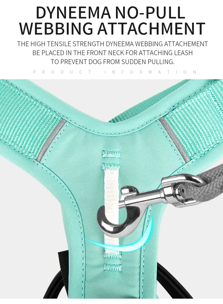 Small Combination No Pull Reflective Dog Harness Vest Adjustable Outdoor