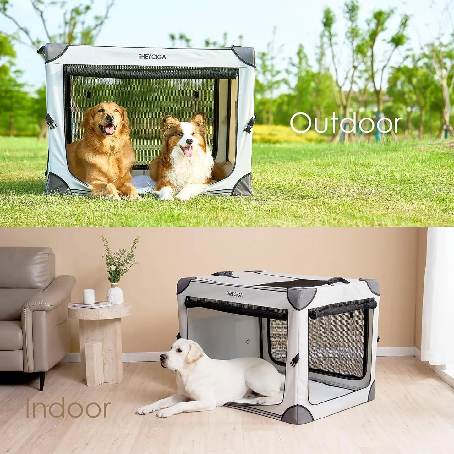 Collapsible Dog Crate for Extra Large Dogs Portable Travel Kennel