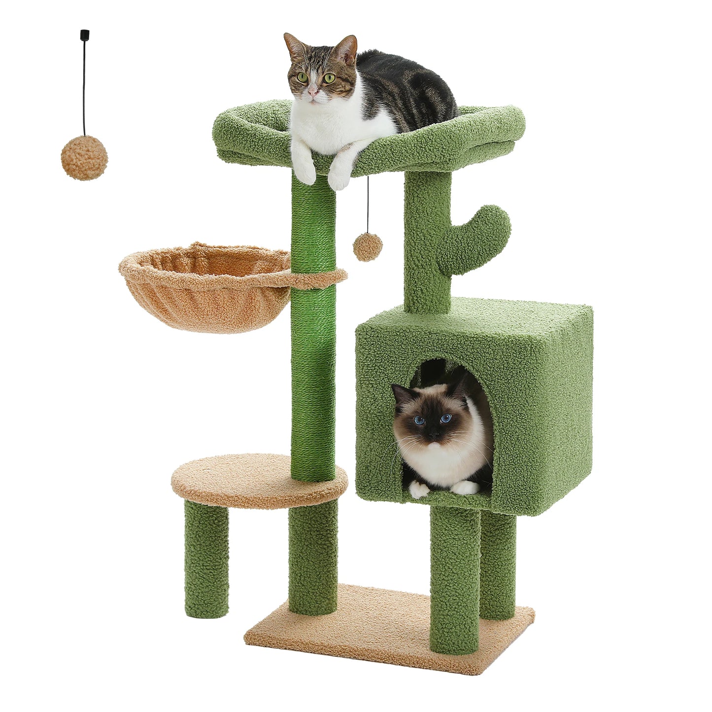 PEQULTICN Cat Tree With Scratching Post And Private Cat Condo