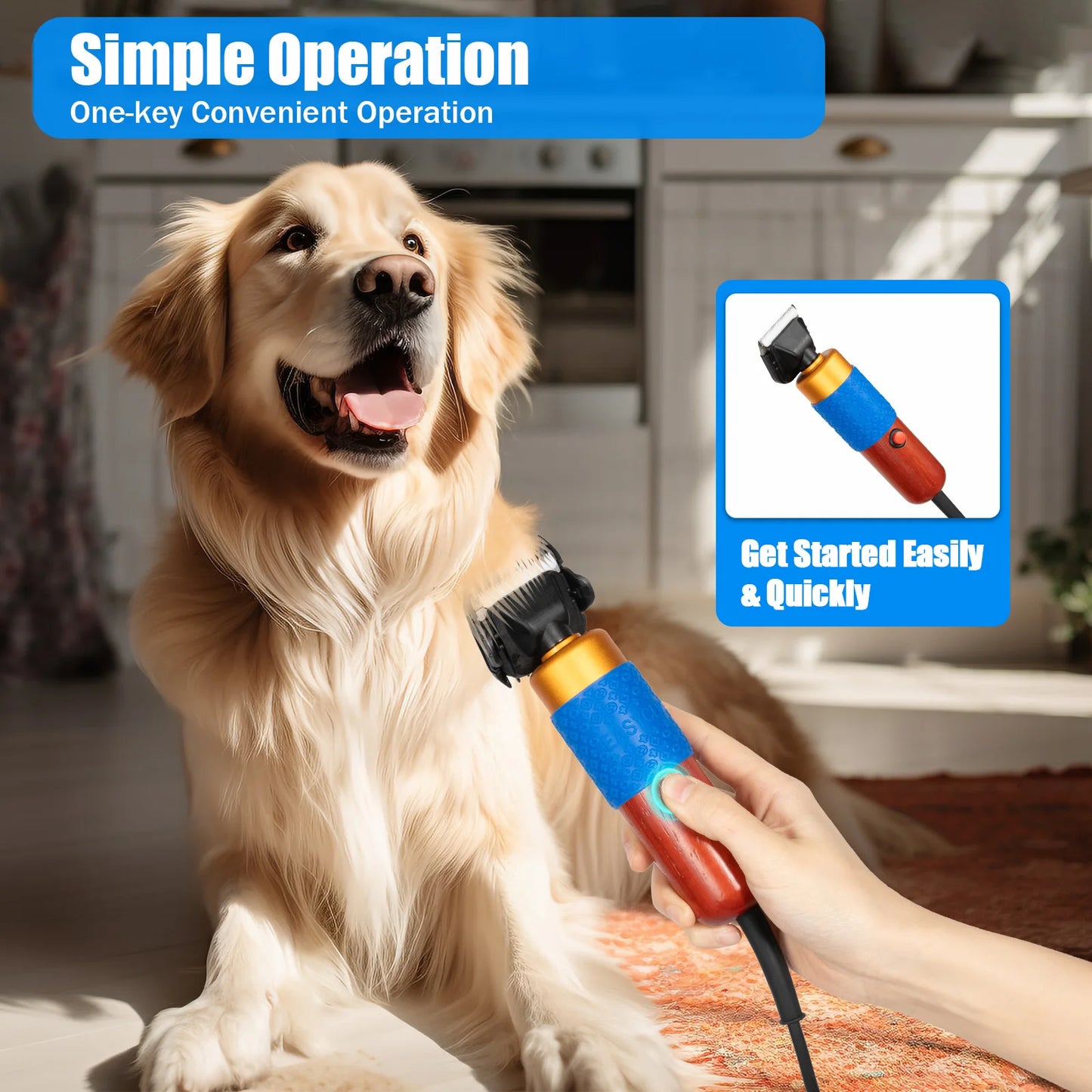 Professional Dog And Cat Hair Clipper Kit With Detachable Blades