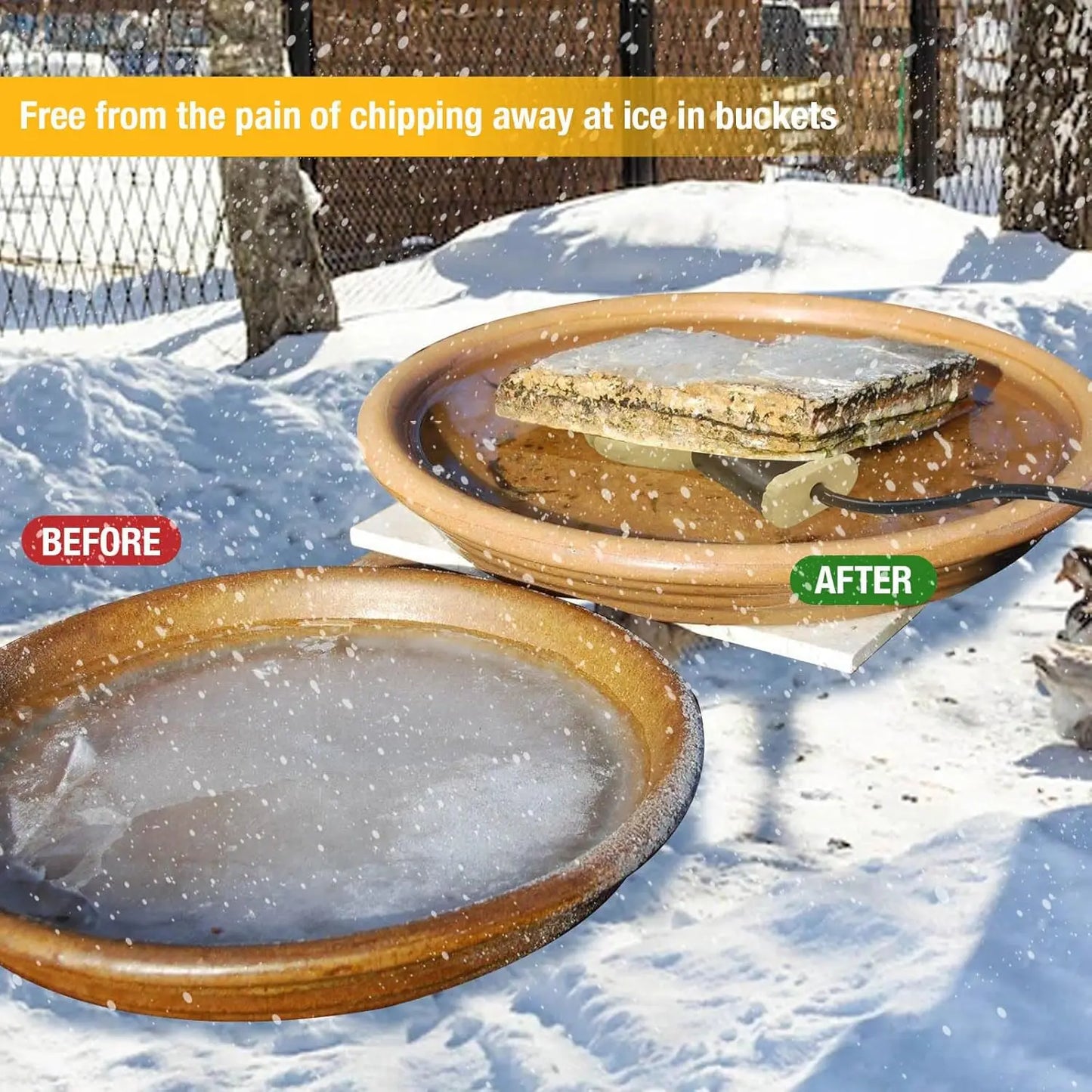 250Watt / 500Watt Stock Tank Heater Birds Cows Chicken Water Heater Cast Aluminum Thermostatic Control Water Trough Tank Heater