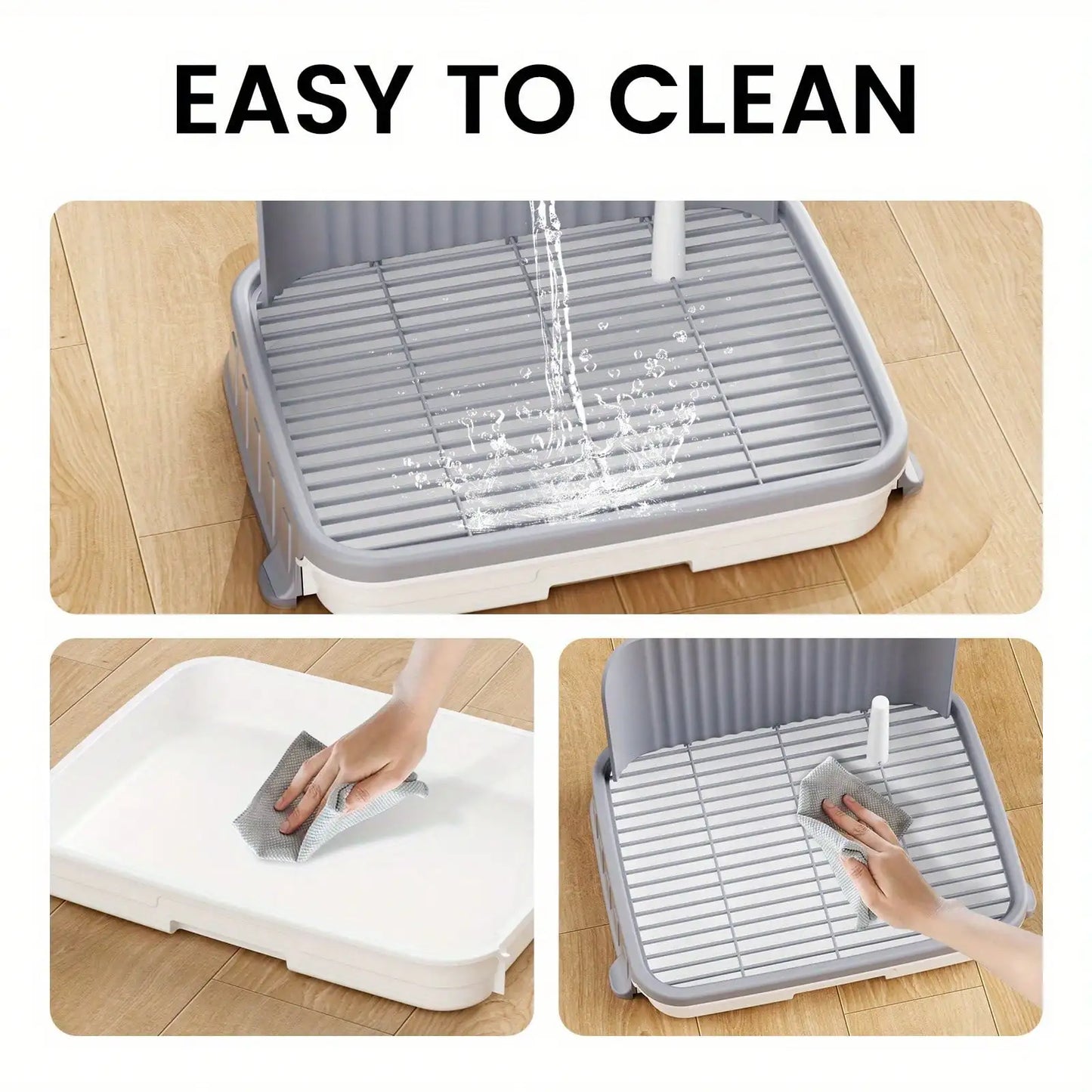 Indoor Dog Potty Tray With Protective Walls For Leakproof Cleaning
